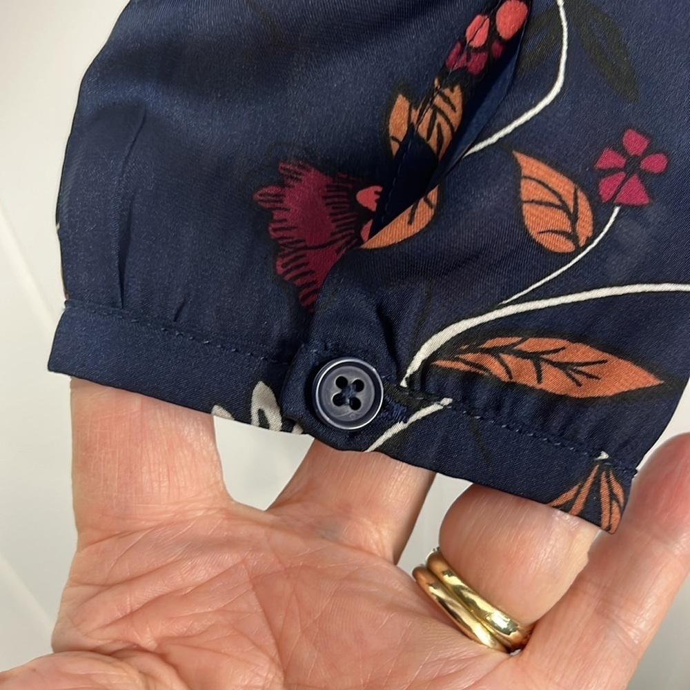 Anthropologie Cupcakes & Cashmere Dress S Navy Floral Print Swingy Quality Liner - Picture 5 of 12